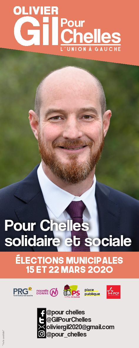 Kakémono campagne municipales 2020- Olivier Gil pour Chelles