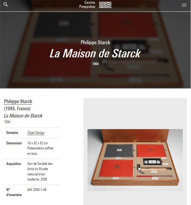 coffret starck centre pompidou beaubourg