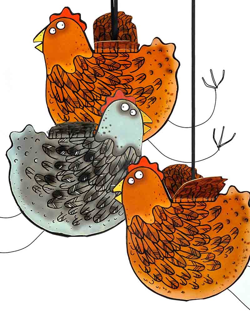 3D Hanging Hen / Chicken Bird Cards