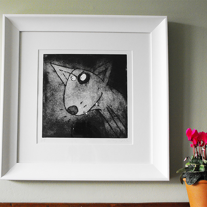 White curved frame