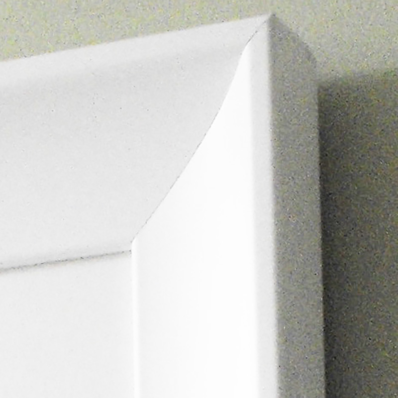 White curved frame