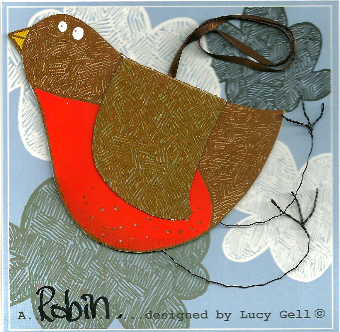 Pop-up 3D hanging Robin Red Breast card