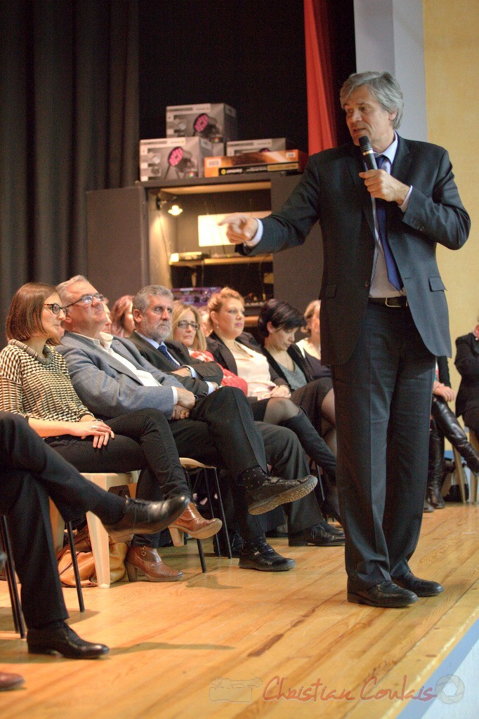 Stéphane le Foll, Ministre de l'Agriculture, de l'Agroalimentaire, et de la Forêt, Porte-parole du gouvernement. Meeting "Majorité départementale" aux élections départementales de la Gironde, Blasimon, 9 mars 2015