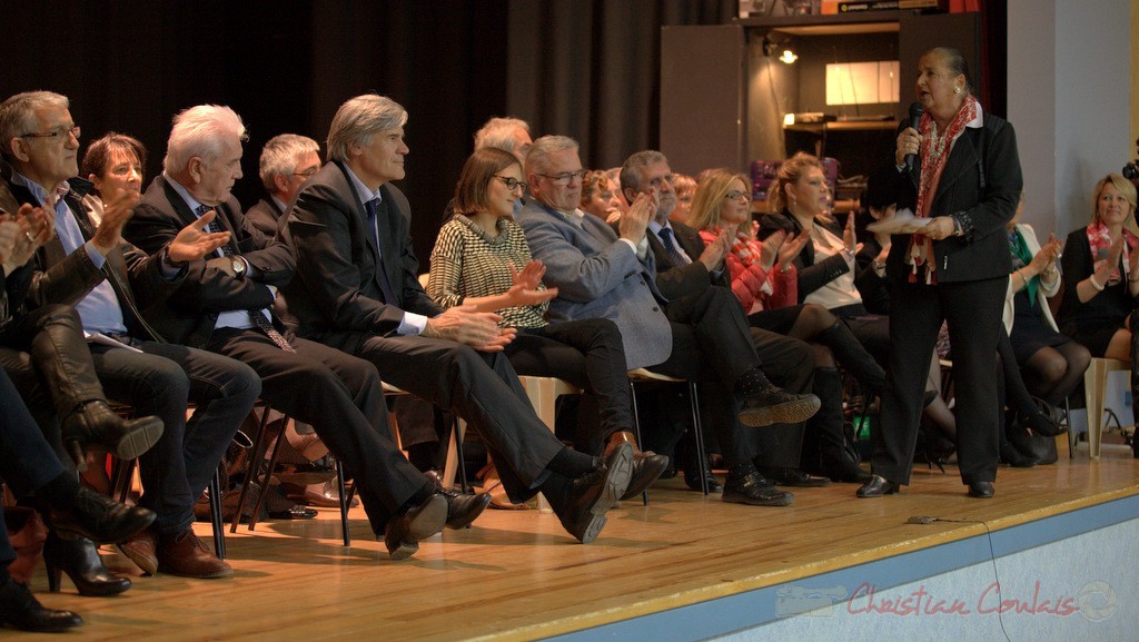 Prise de parole de Martine Faure, Députée de la Gironde. Meeting "Majorité départementale" aux élections départementales de la Gironde, Blasimon, 9 mars 2015