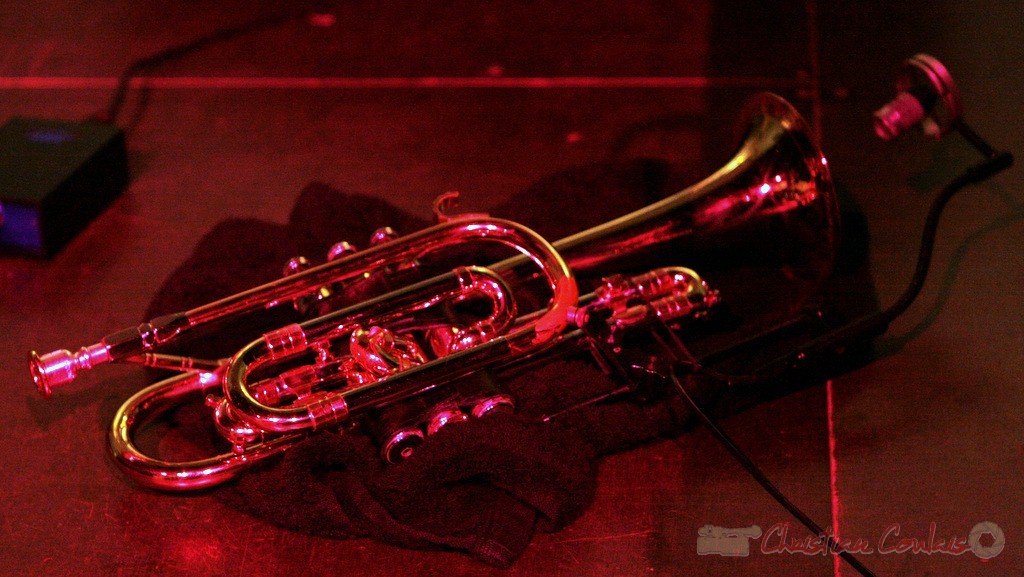 Cornet de Médéric Collignon; Médéric Collignon "Jus de Bocse". Festival JAZZ360 2011, Cénac. 04/06/2011