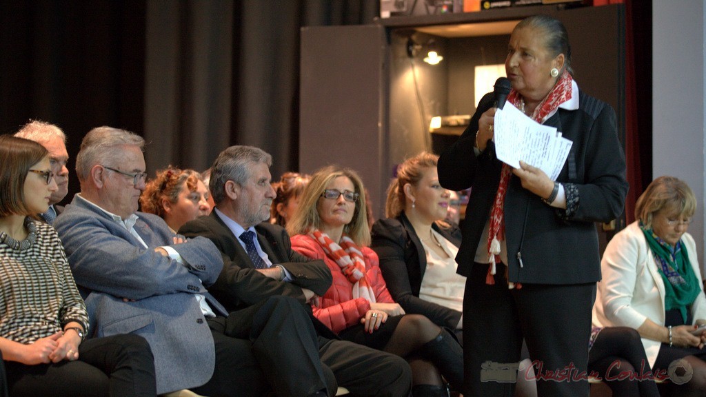 Prise de parole de Martine Faure, Députée de la Gironde. Meeting "Majorité départementale" aux élections départementales de la Gironde, Blasimon, 9 mars 2015