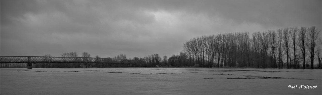 En bordure de la Garonne, la rive de Portets depuis Langoiran. Samedi 14/12/2019. Photographie © Gaël Moignot