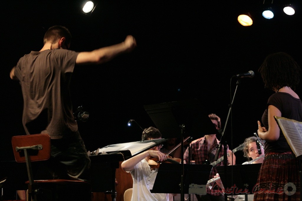 Julien Dubois, direction du Big Band du Conservatoire Jacques Thibaud, section MAA-Jazz. Festival JAZZ360 2011, Cénac. 03/06/2011