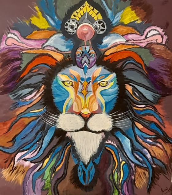 "León" - Acrilico - 100 x 90 cm. 
