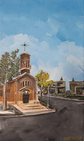 "Iglesia de Rancul" - Acrílico -30x50 cm.