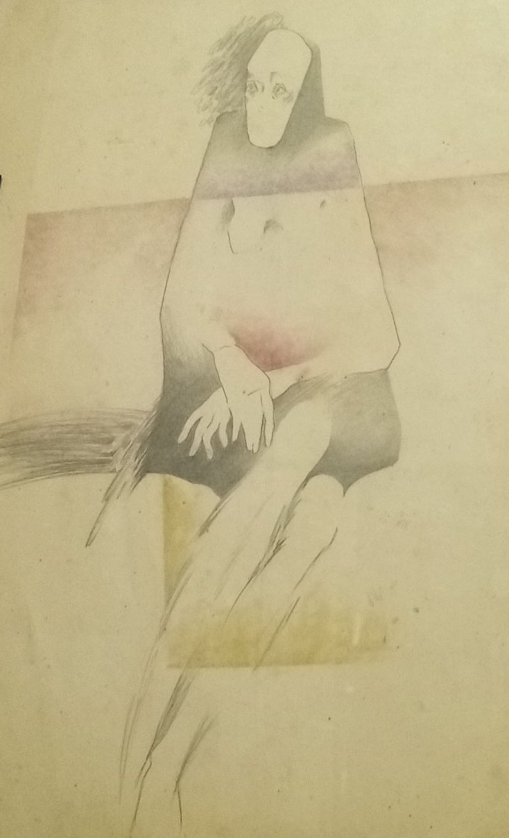 La Maga - Dibujo Grafito y Pastel - 20x40 cm.