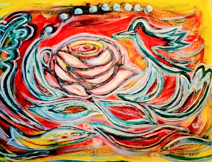 "Colibri" Técnica Mixta - 50x35 cm.