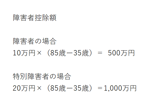 障害者控除　具体例