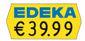 Etikett 26x12, passend für Meto ProLine oder Meto Eagle S,  contact S, oder Jolly JC, gelb, mit Sonderdruck Edeka