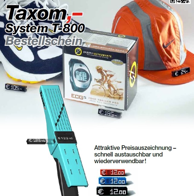 TAXOM System 800 Frontseite Bestellschein