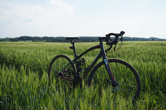 vélo neuf de course dans une rizière