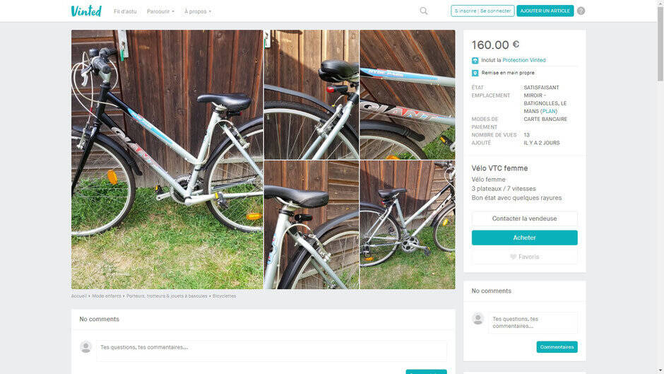 Vinted Un Site De Plus O Trouver Un V lo D occasion Velook fr 