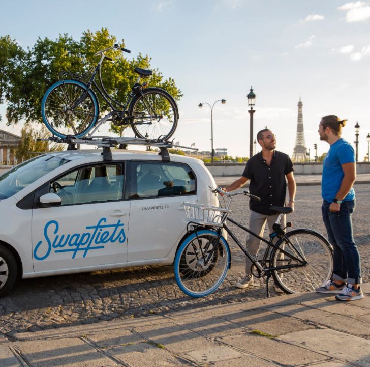 Swapfiets les v los la roue avant bleue Velook devenez