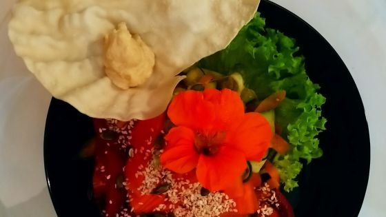 Foto der Vorspeise eines 3-Gänge-Menüs aus dem Vegelangelo.com