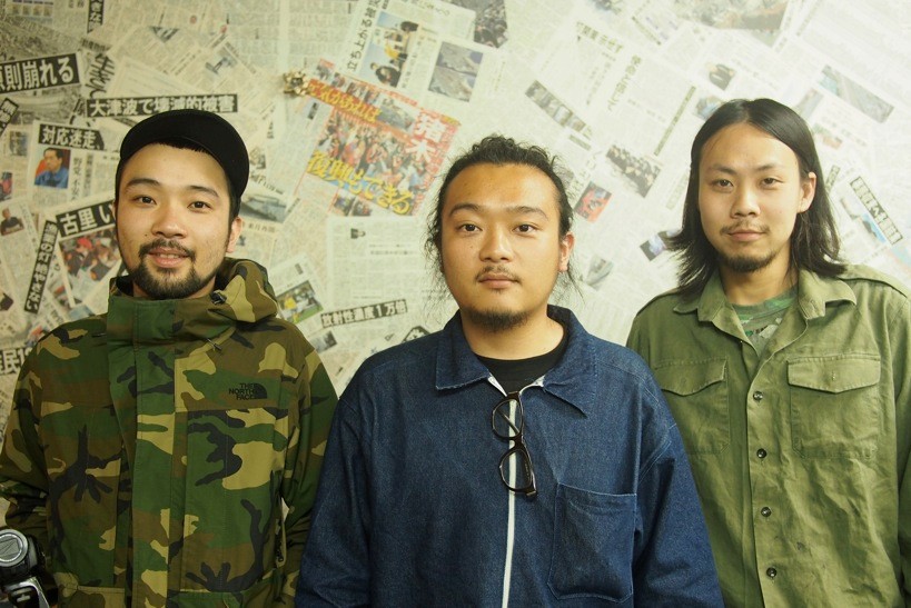 Ryohei Kawanishi (centre), Kyousuke Fukuda (left), Yuta Kawanishi (right). They will be staying at UDOK. for roughly one month while working on their production.