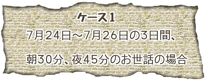 ３日お世話した場合の金額