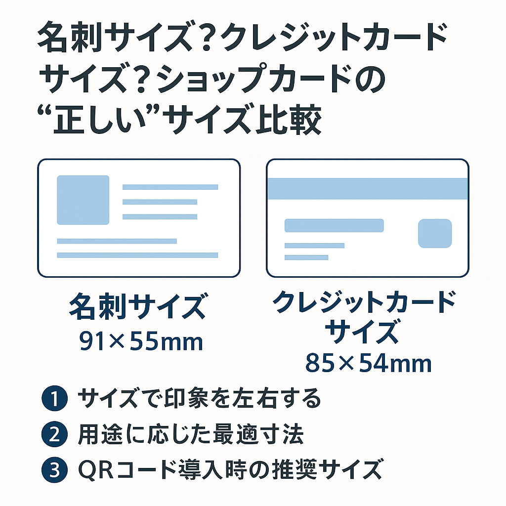 名刺サイズ？クレジットカードサイズ？ショップカードの「正しい」サイズ比較