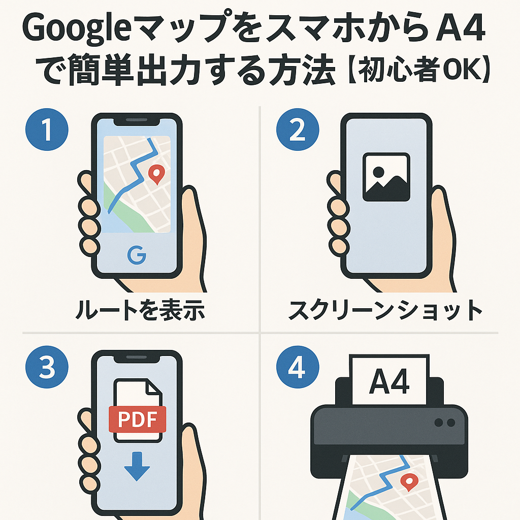 通勤ルートを印刷したい！Googleマップをスマホから簡単出力する方法【初心者OK】