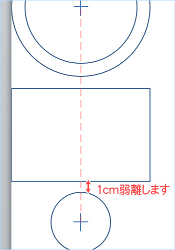 LED設置用の目印を席札のスタンド部分に配置