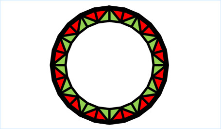 図形を組み合わせて飾り枠を作る