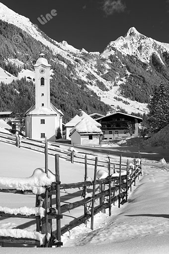 Brandberg bei Mayrhofen gegen Brandberger Kolm, Zillertal, Tirol