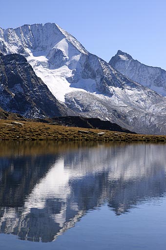 Italien, Südtirol: Tauferertal, Der Hochgall mit Kofler See in der Rieserferner Gruppe