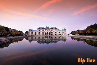 Abendstimmung Oberes Belvedere in Wien