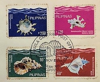 Philatelic Item and Topic: First Day Cover or FDC, Main Part; 1980; Issued by the Philippines – Shell Cancellation on 4 Shell Stamps