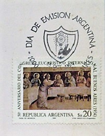 Jesus Christ on main part of an Argentinian first day cover of 1984; Topical and thematic stamp collecting or collection