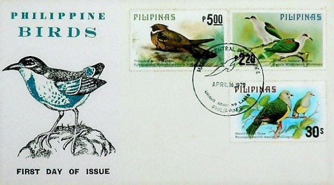 Three Kinds of Philippine Birds on Philippine First Day Cover of 1979 (1st of the Set)