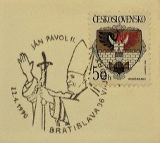 Pope John Paul II Stamp Collection / PJP II Cancellation on Stamp on Main Part of a Czechoslovakia Cover, 1990 / Topical and Thematic Stamp Collecting