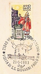 Pope John Paul II Stamp Collection / Special Cancellation – Main Part of an Italian Cover, 1983 – 1st / Topical and Thematic Stamp Collecting