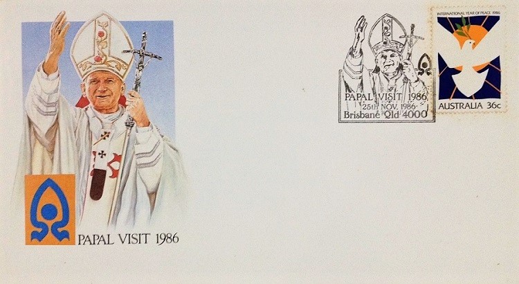 Pope John Paul II Stamp Collection/ Special Cancellation on Special Australia Cover, 1986 – 2nd / Topical and Thematic Stamp Collecting