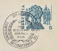 Pope John Paul II Stamp Collection / Special Cancellation – Main Part of a Switzerland Cover, 1982 / Topical and Thematic Stamp Collecting