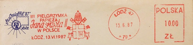 Pope John Paul II Stamp Collection  / Poland Main Part of Meter Cancellation, 1987 / Topical and Thematic Stamp Collecting