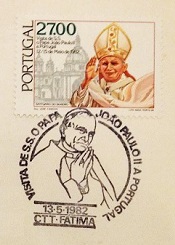 Pope John Paul II Stamp Collection / Special Cancellation – Main Part of a Portuguese Cover, 1982 – 2nd / Topical and Thematic Stamp Collecting