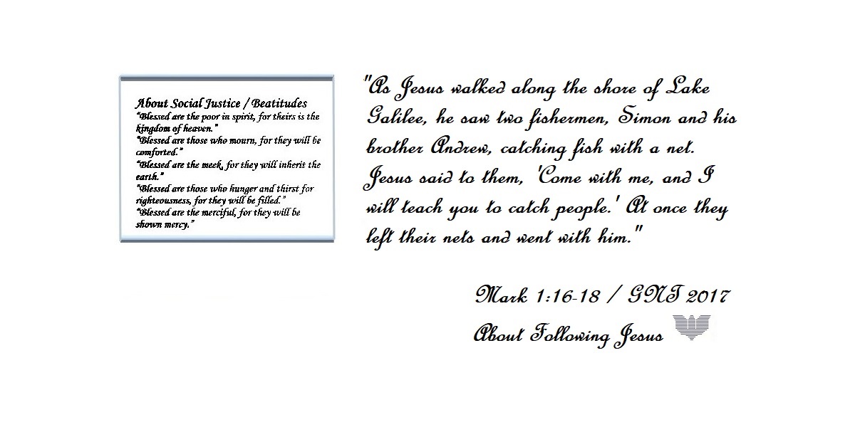 Gallery of Bible Verses taken from the Gospel of Mark beginning from Mark 1:16-18