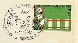 Pope John Paul II Stamp Collection / Special Cancellation – Main Part of an Italian Cover, 1982 – 3rd / Topical and Thematic Stamp Collecting