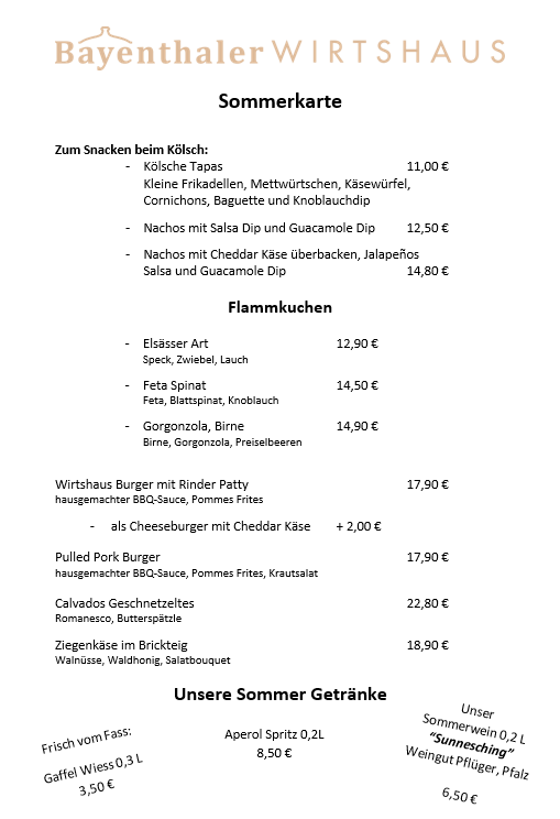 Sommerkarte