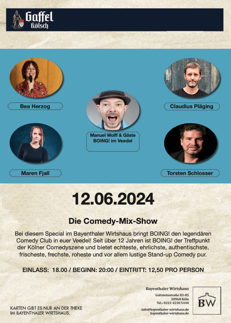Veedels Mittwoch Juni - Comedy Mix-Show