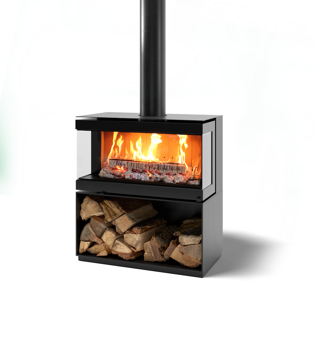 Poêle à bois 3 vitres feu