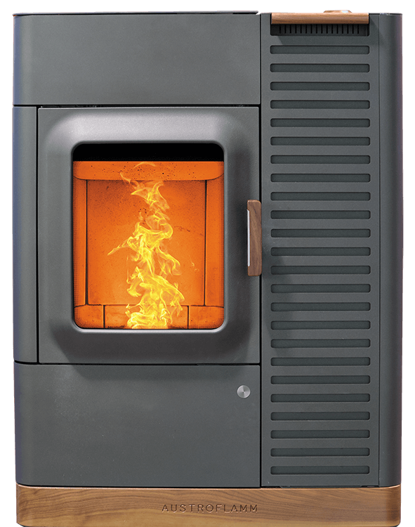 Poêle mixte à bois et à granulés feu