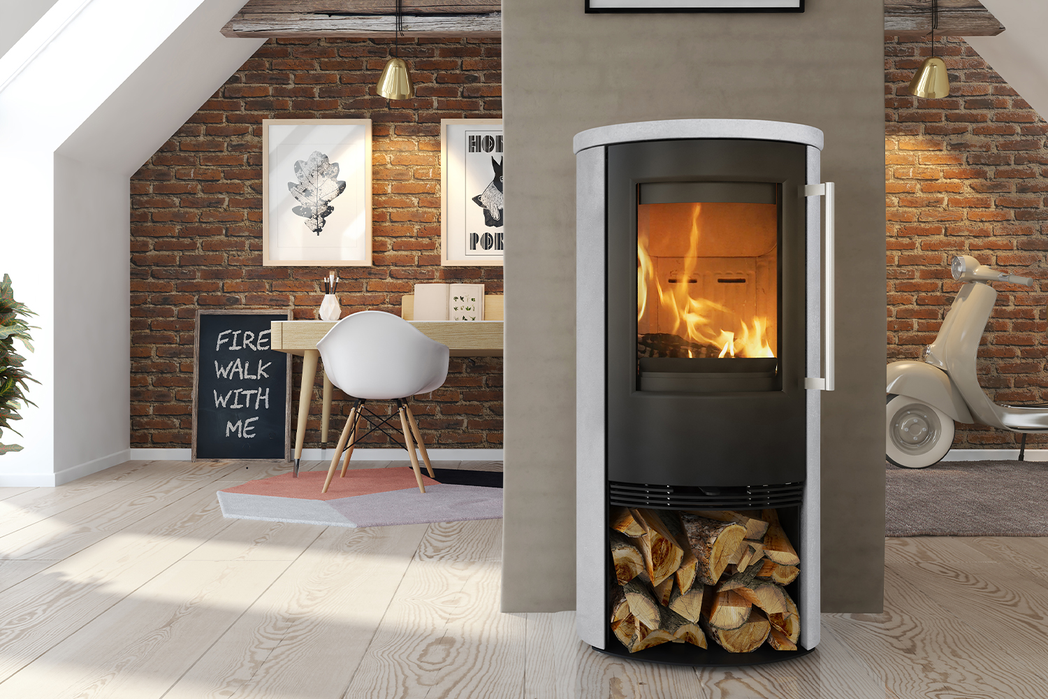 Poêle bois feu