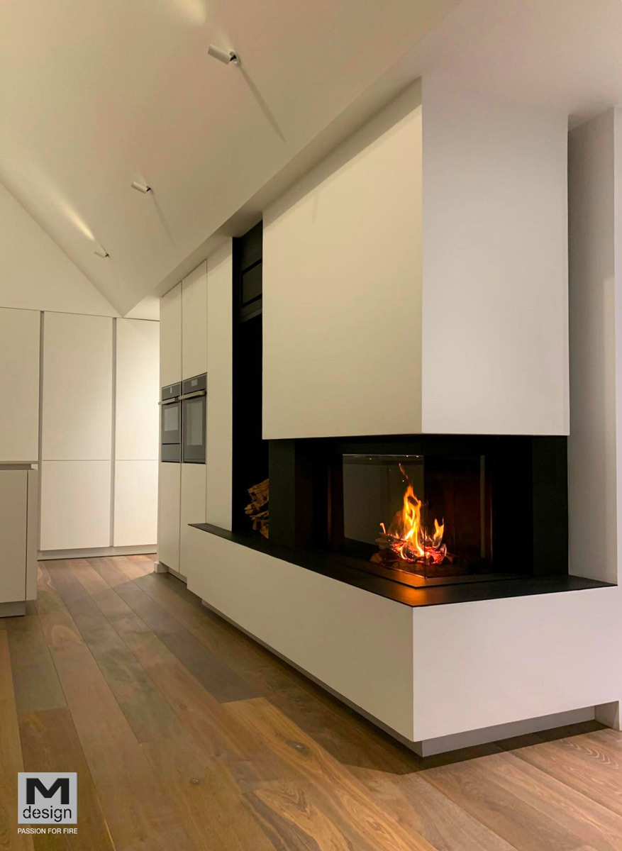 FOYER À BOIS MDESIGN ARGENTO 860CR