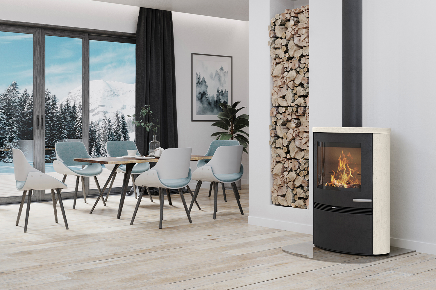 Poêle bois feu